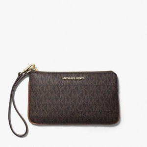 Michael Kors Jet Set Travel Large Logo Wristlet - Brown - 35F8GTVW3B